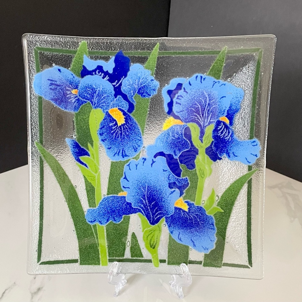 Iris Square Plate by Peggy Karr